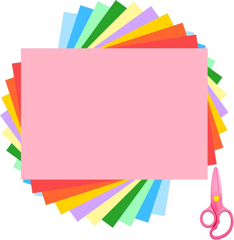 AiMi Construction Paper 100 Sheets 8.5"x11" Assorted Colors Bulk for School Supplies Copy Paper Classroom Supplies Elementary Great for Arts Painting Drawing - Image 1